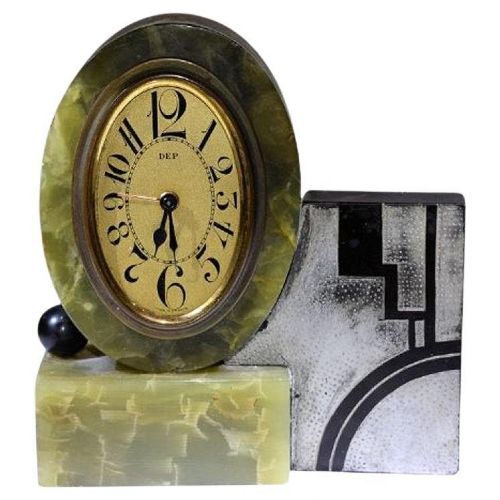 rare art deco alarm clock by dep france c1930