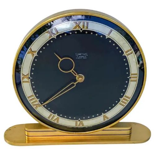 art deco brass 8 day mantle clock by smiths clocks ltd