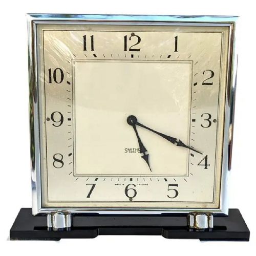 art deco stylish mantle clock by smiths england c1930