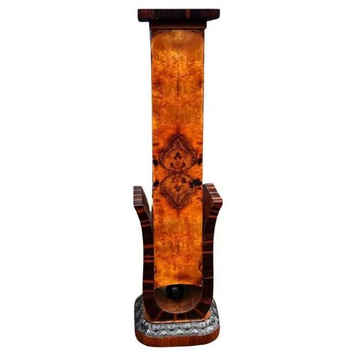 spectacular art deco walnut and macassar ebony pedestal torchiere c1930