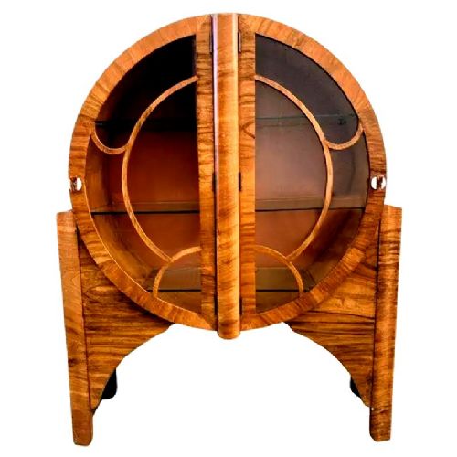 spectacular art deco walnut 'rocket cabinet' 1930