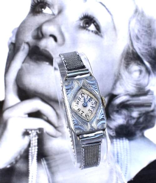 art deco ladies wrist watch by elgin serviced c1934