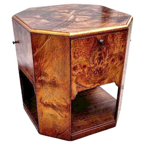 art deco figured walnut book table c1930