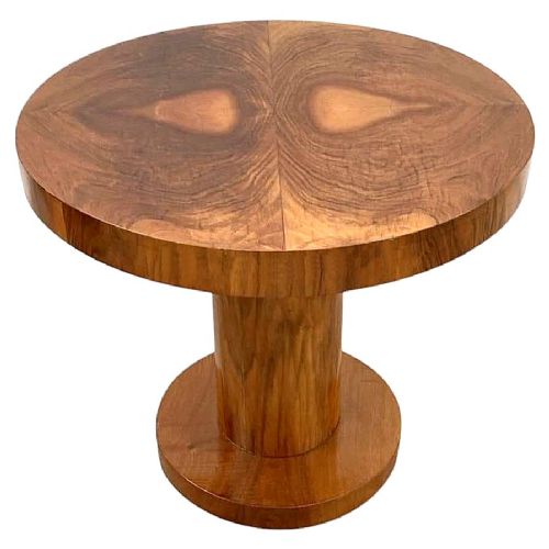 attractive art deco walnut circular occasional table english c1930