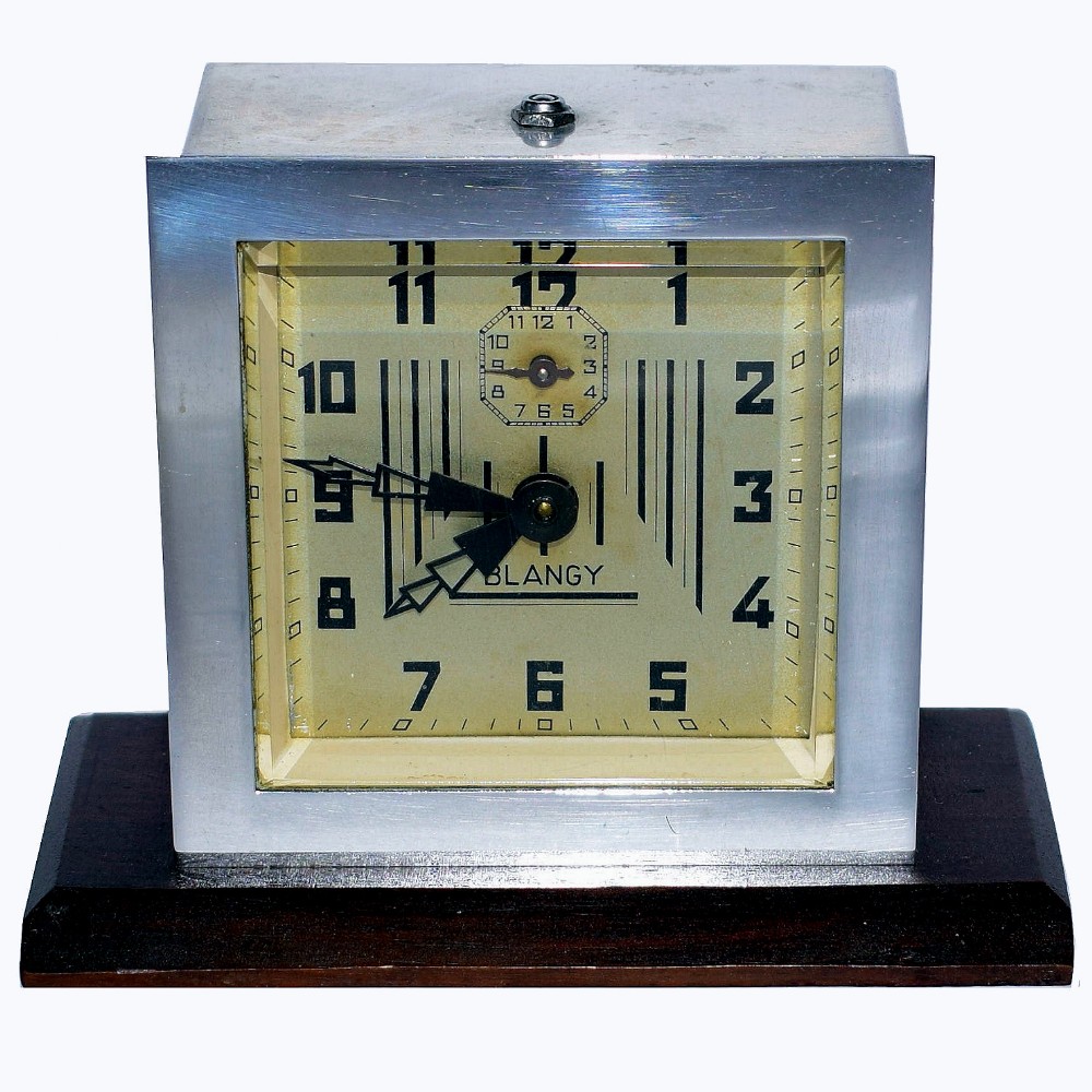 art deco chrome modernist clock by blangy