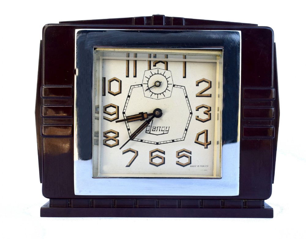 art deco 1930's bakelite clock by blangy