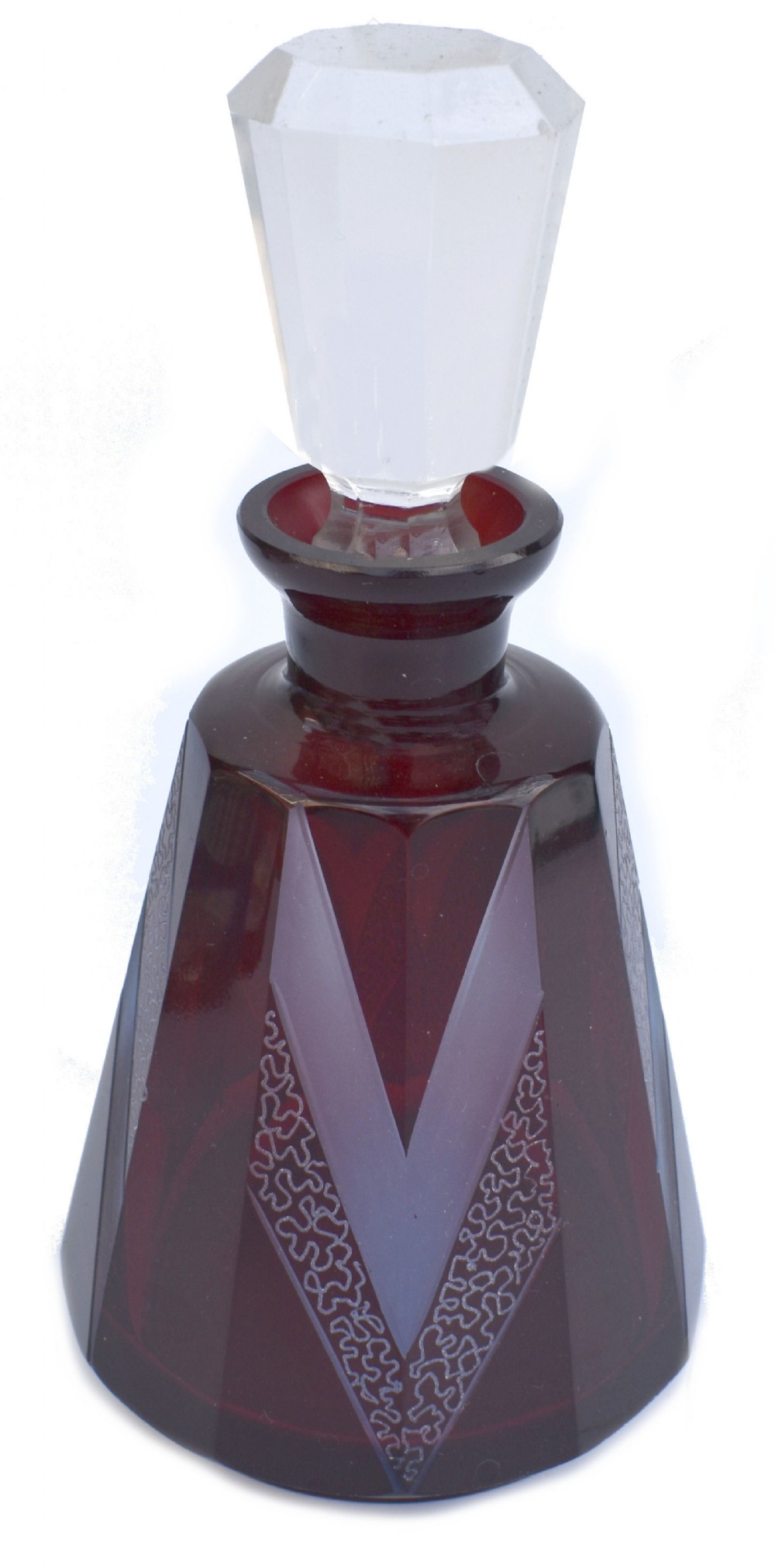 art deco czech glass perfume bottle circa 1930