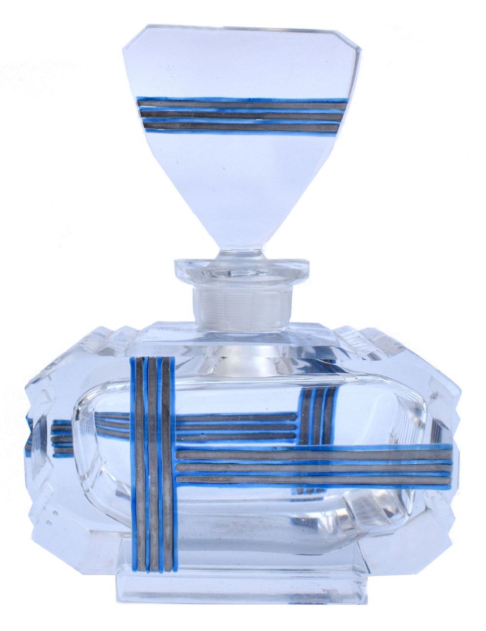 art deco french glass perfume bottle c1930