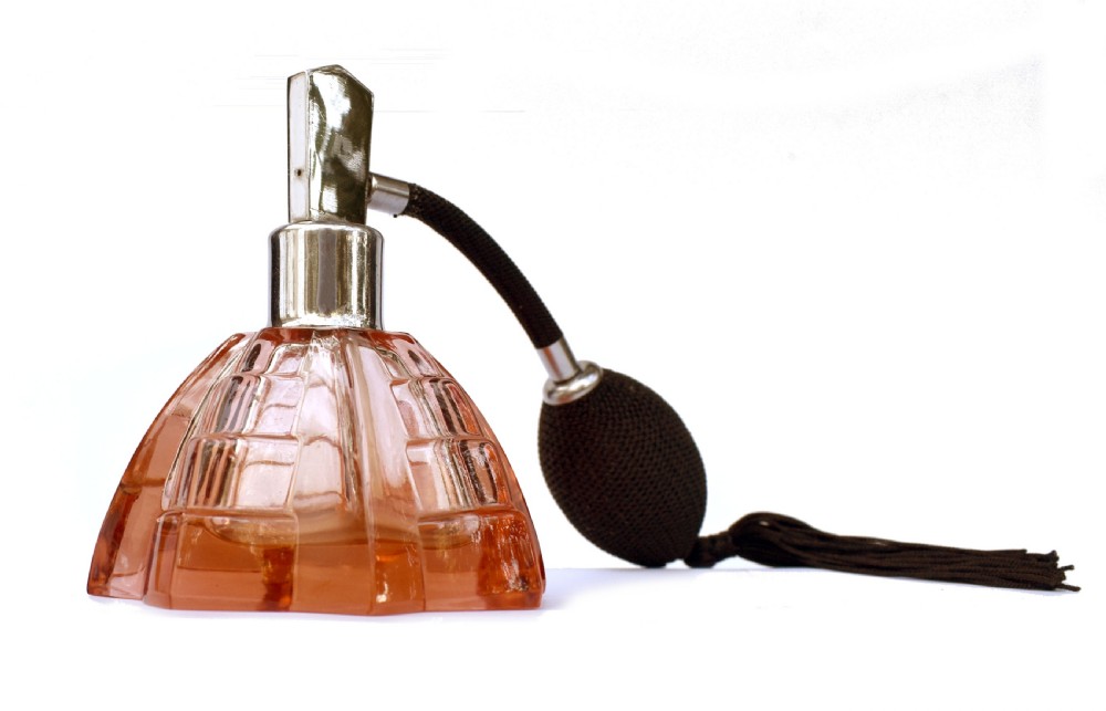 art deco glass perfume atomizer c1930