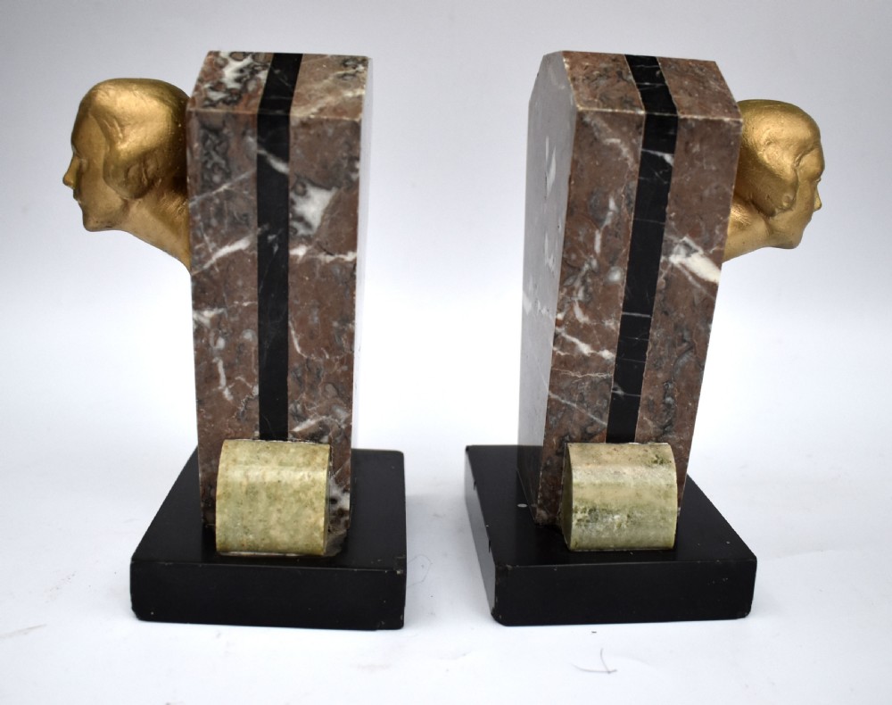 art deco 1930's matching pair of figural bookends