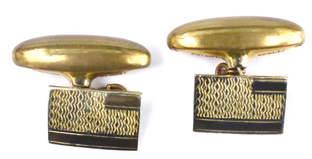 art deco mens gilt cufflinks c1930