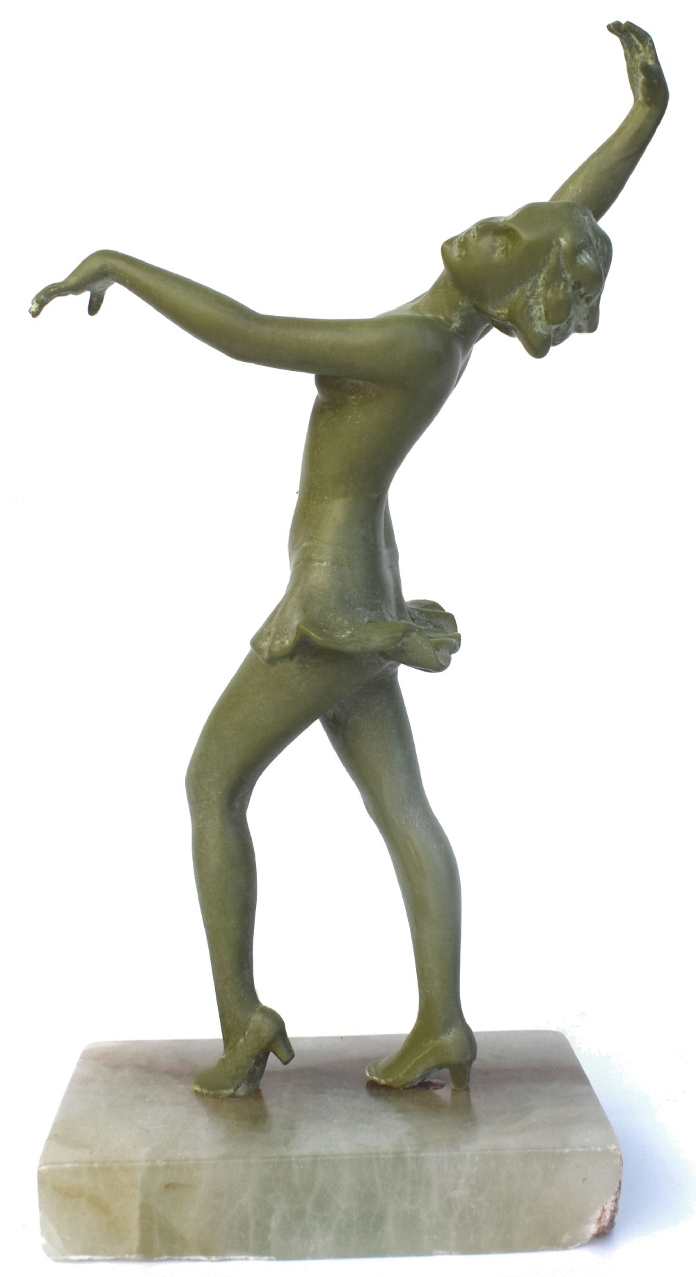 art deco female dancer spelter figurine c1930