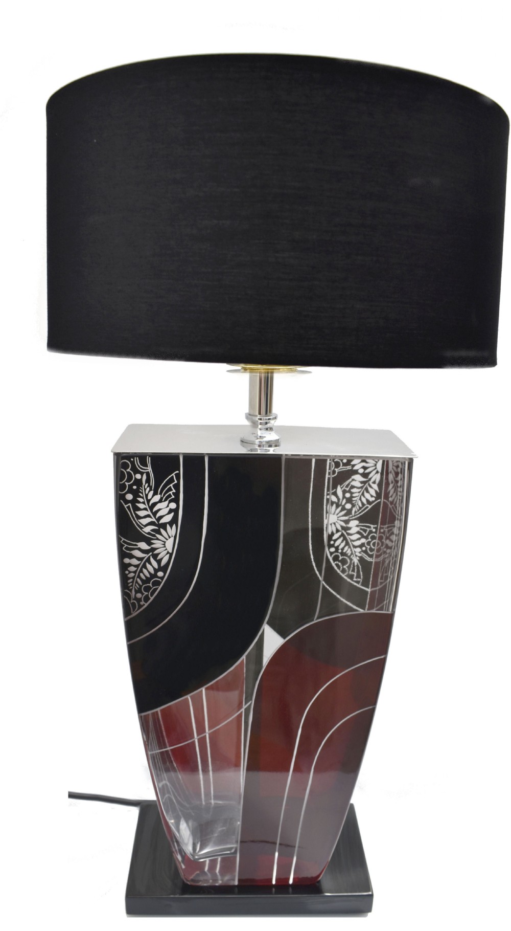 art deco iconic glass table lamp by karl palda c1930