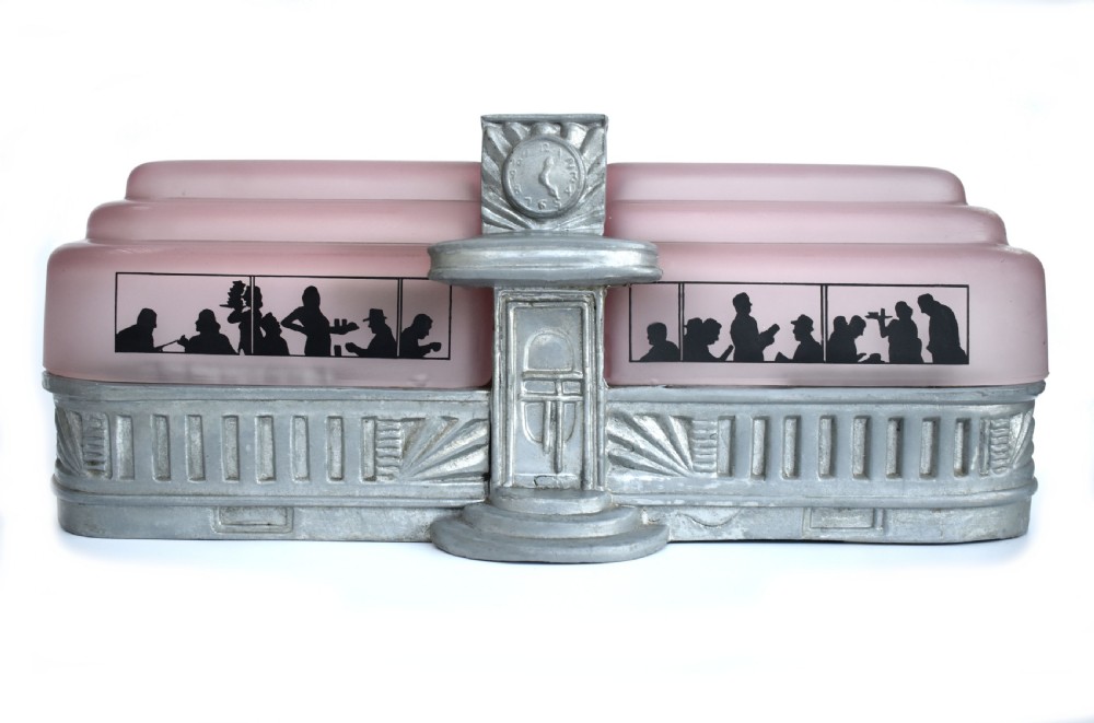 art deco large odeon dining carriage lamp light c1930