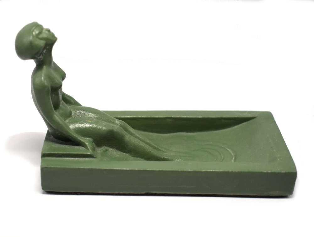 original art deco spelter pin dish c1930