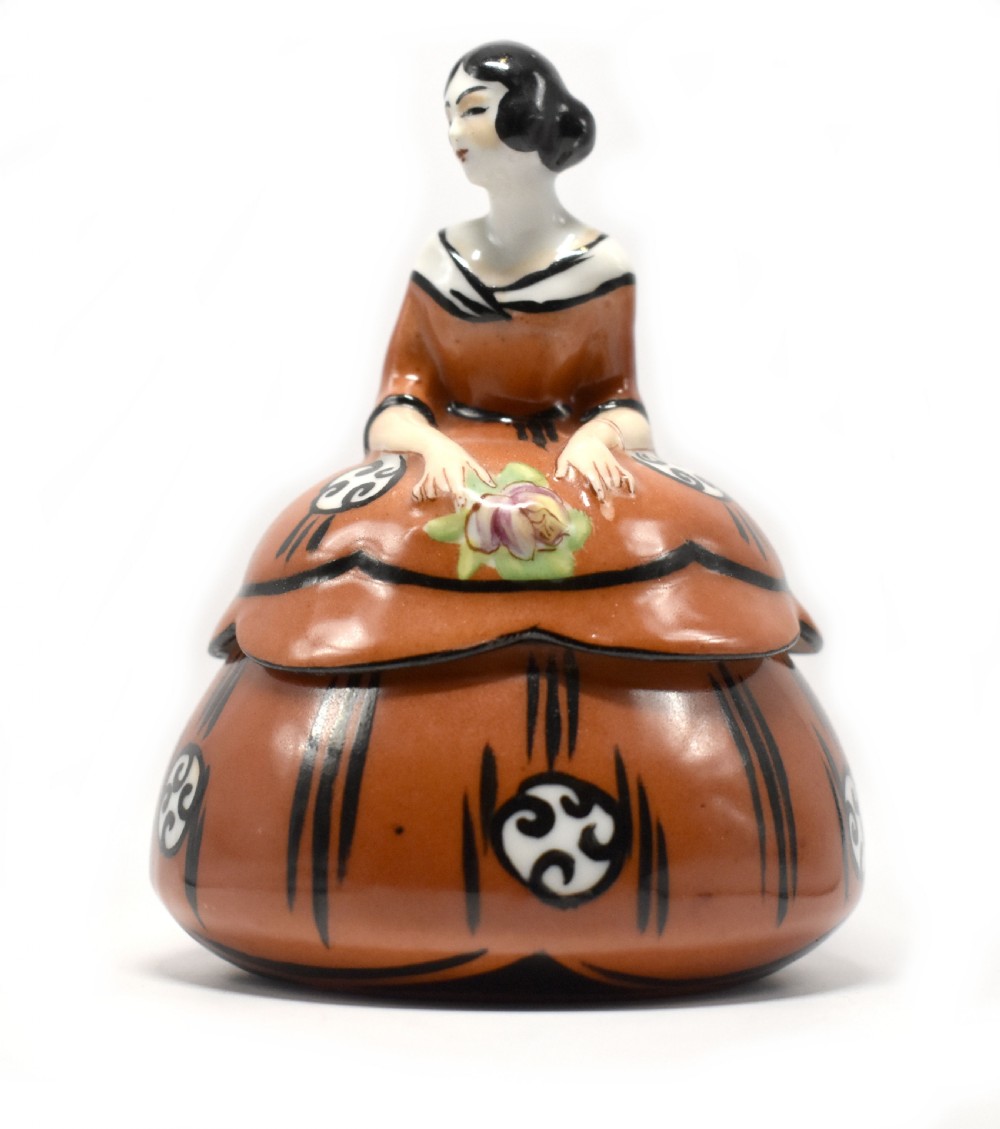 art deco 1930's ceramic powder bowl