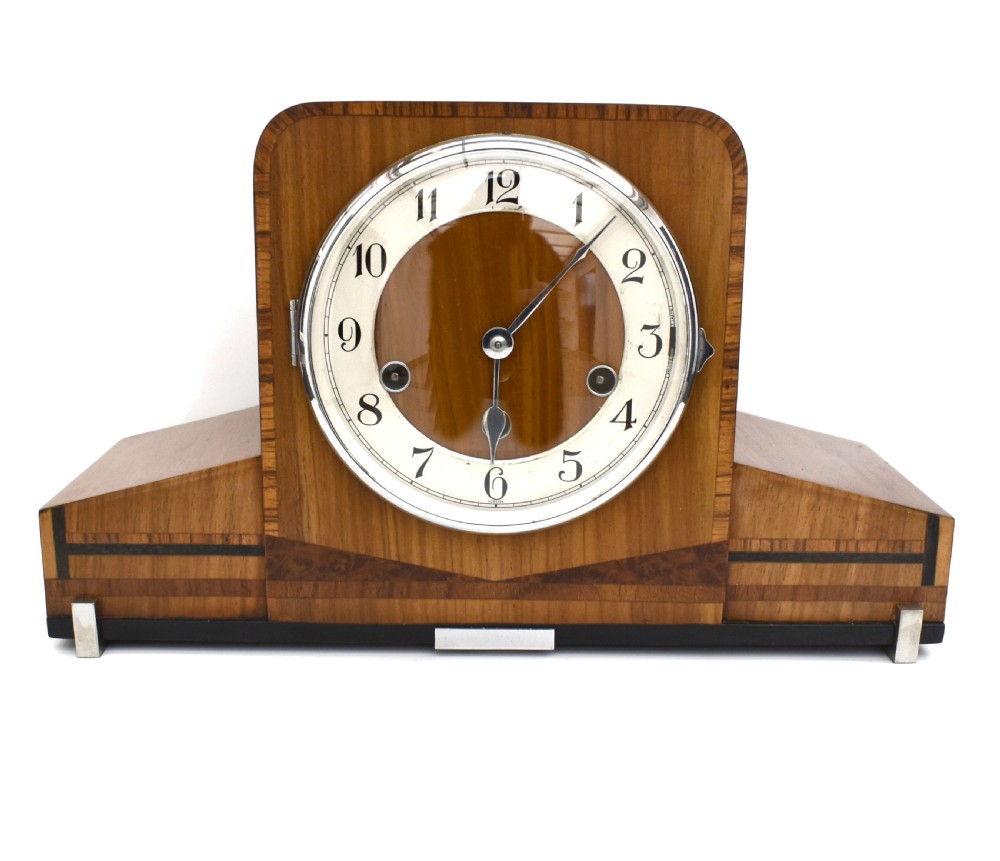 art deco westminster chime mantle clock haller c1930