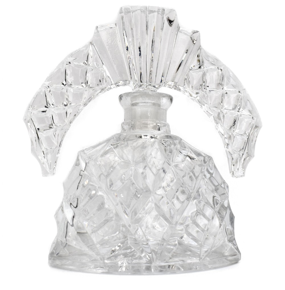 art deco ladies glass perfume bottle 1930's