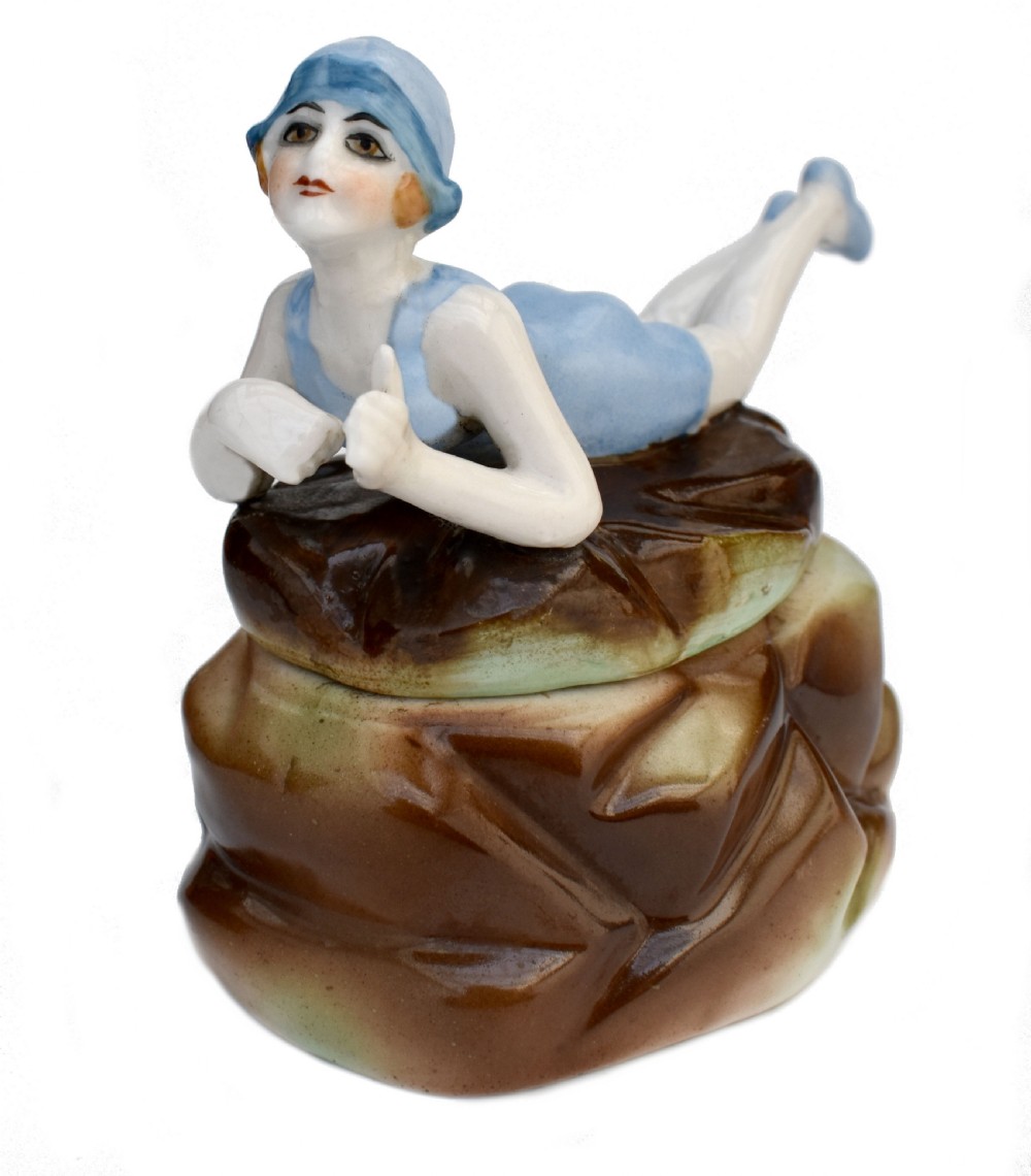 art deco bathing belle dresser trinket box by fasold stuach c1930