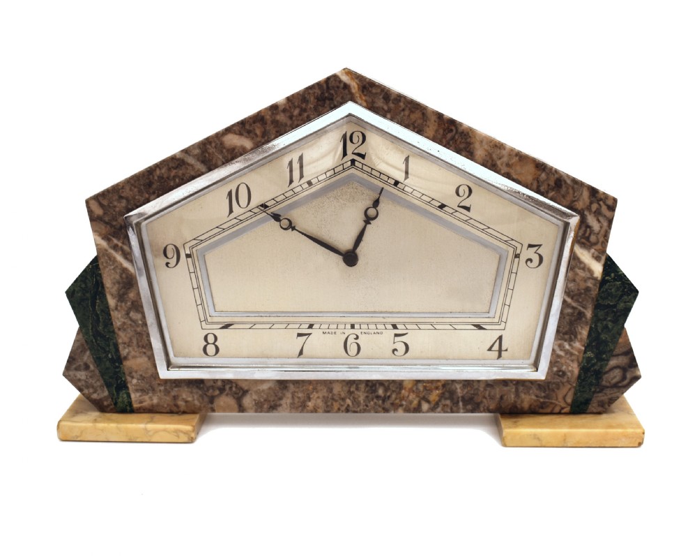art deco english mantle clock 8 day serviced c1930