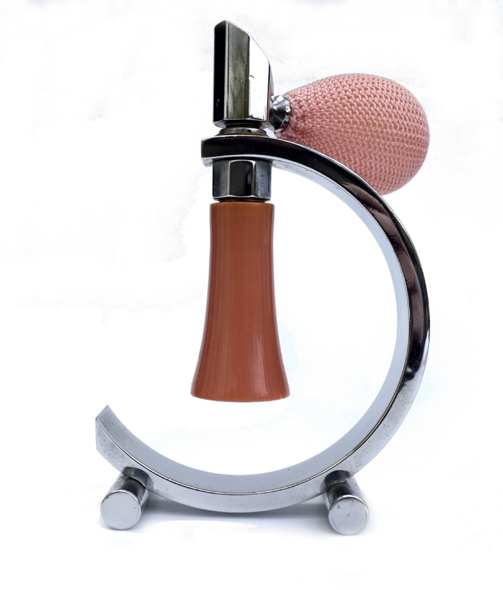 art deco modernist ladies perfume atomizer stand c1930