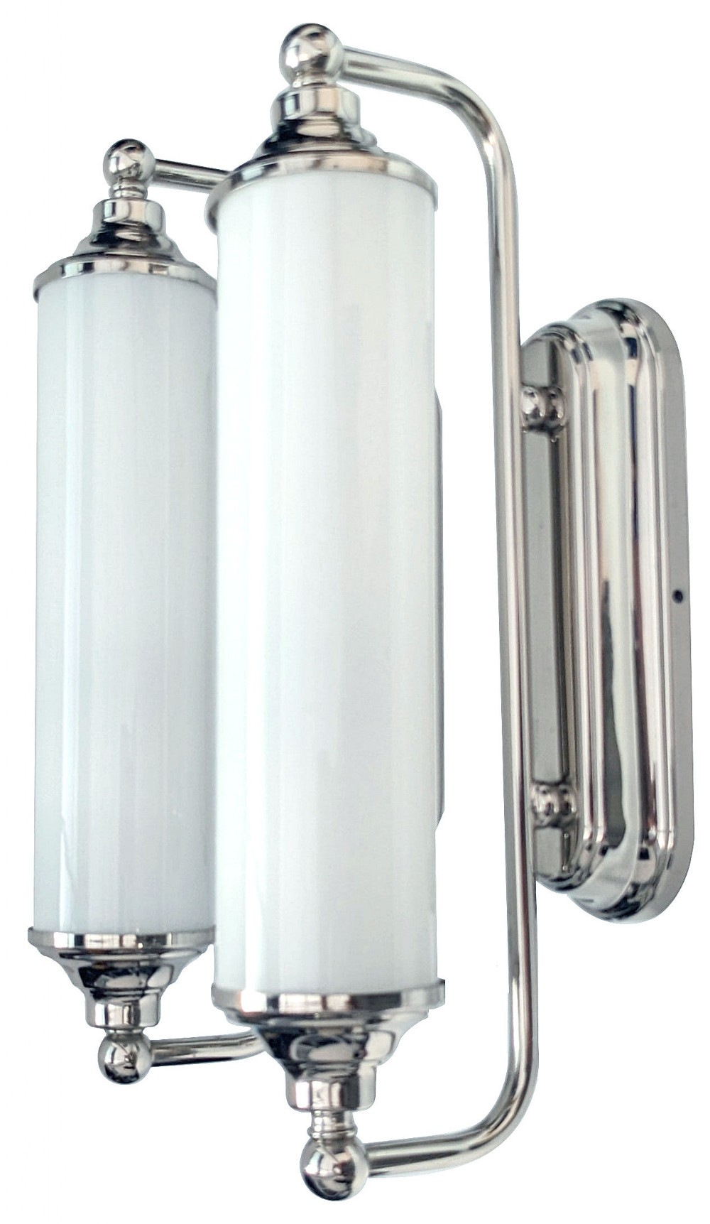 art deco style of matching glass chrome wall lights