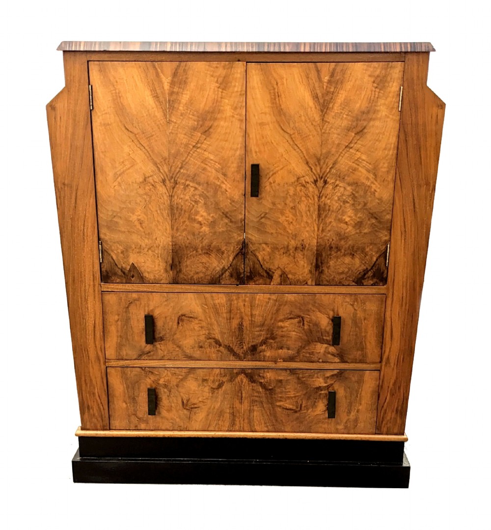 art deco walnut tallboy c1930