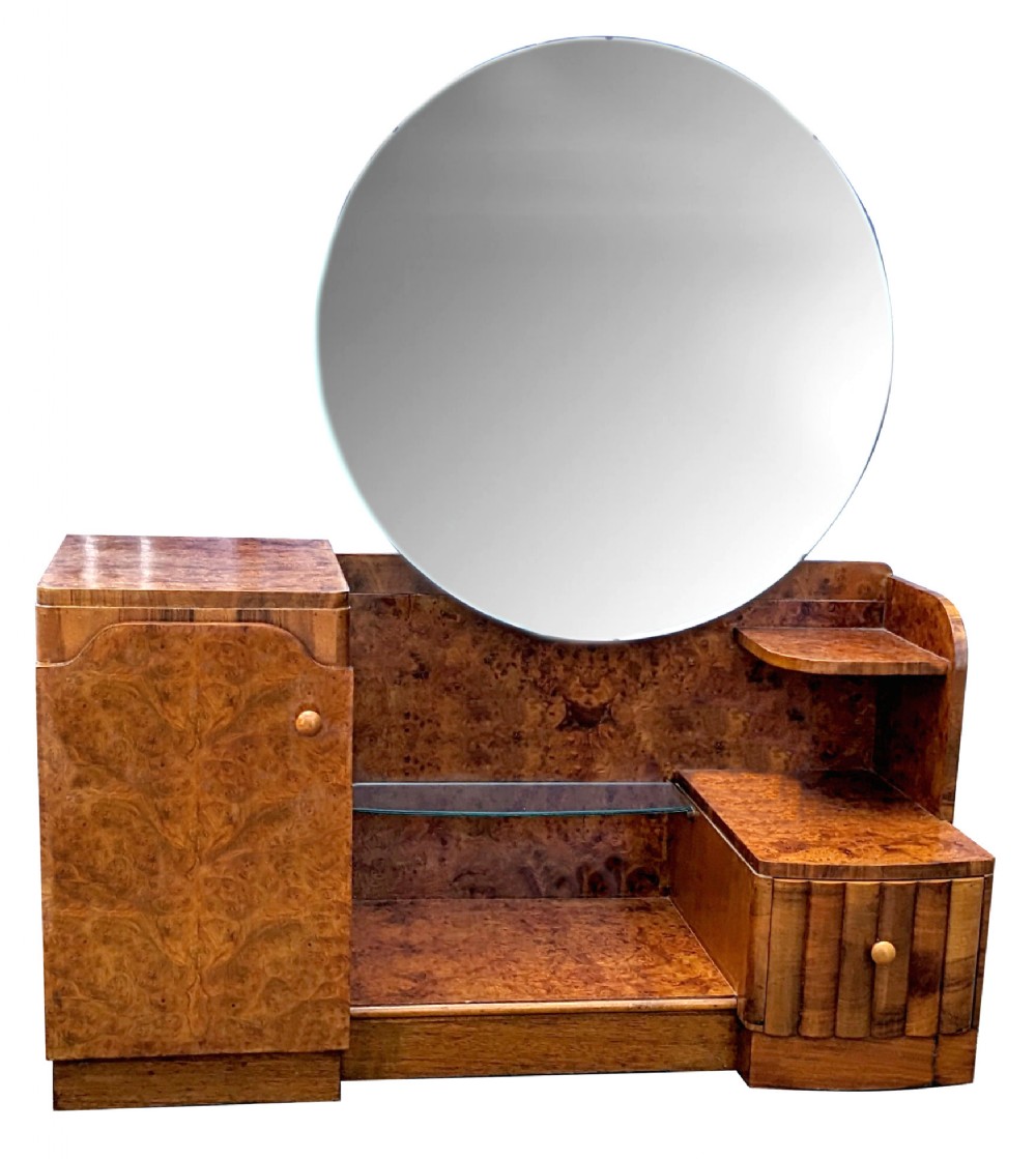 art deco stylish dressing table in walnut c1930