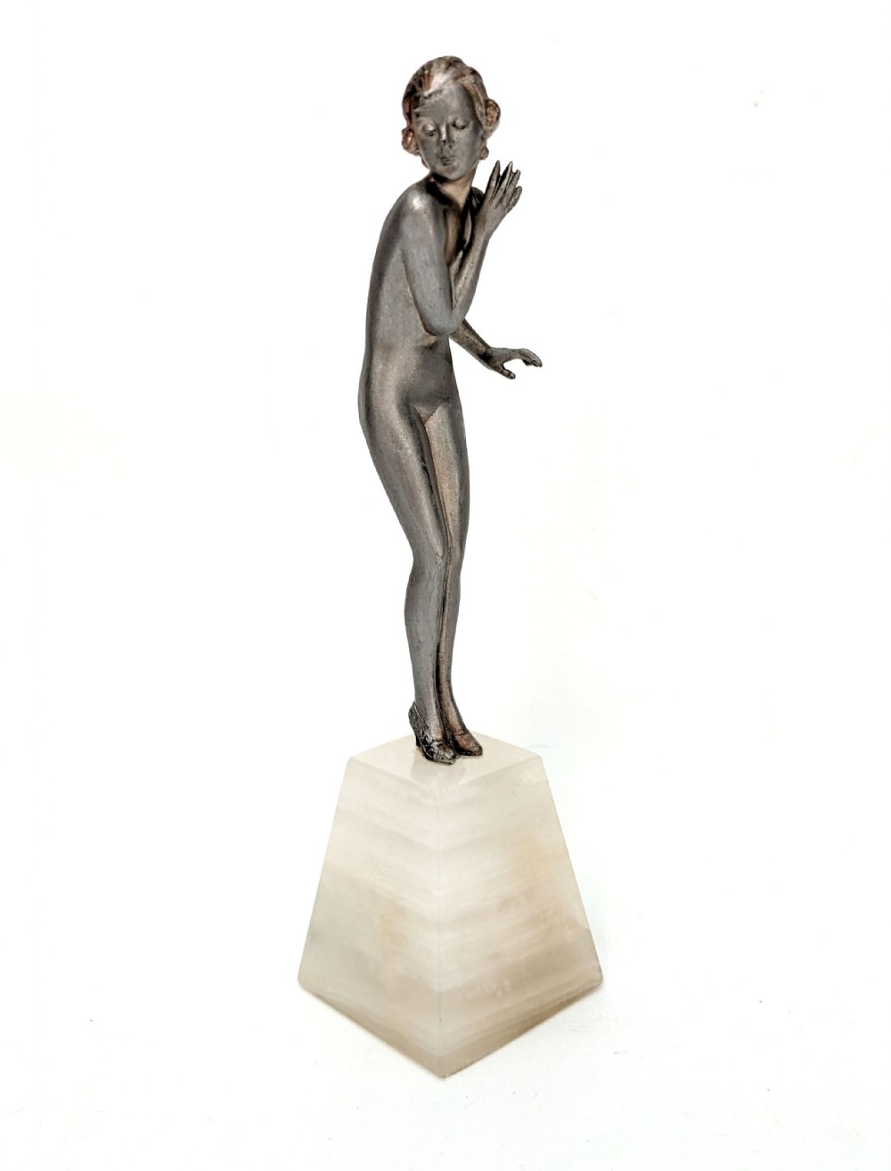 art deco nude spelter figurine by josef lorenzl c1930