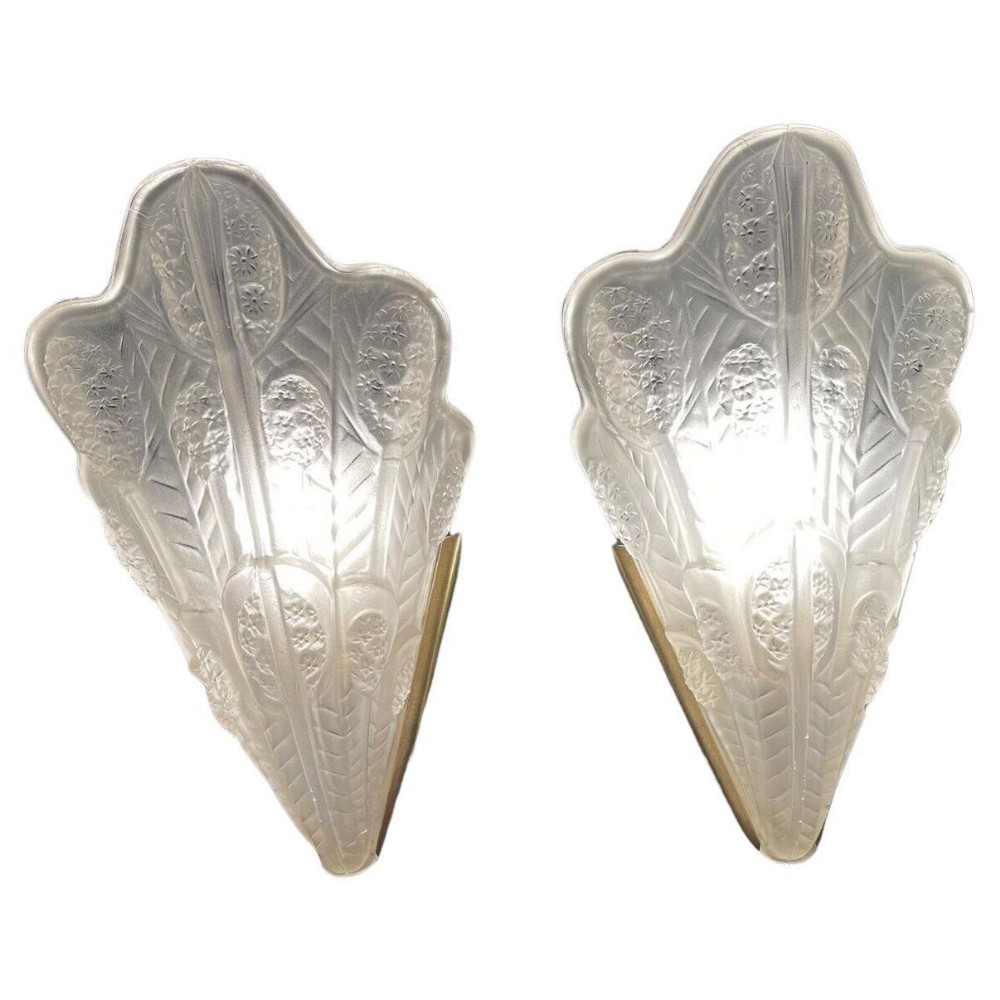 art deco matching pair of wall lights 1930's french