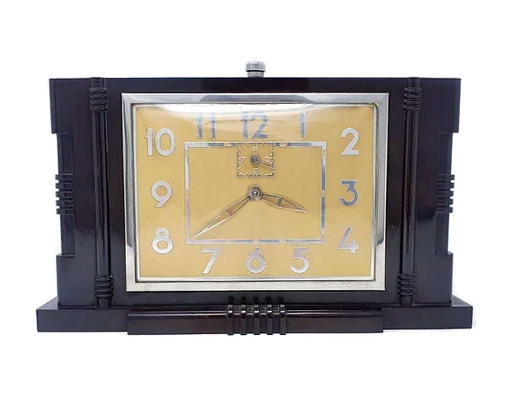 art deco bakelite clock french serviced c1930