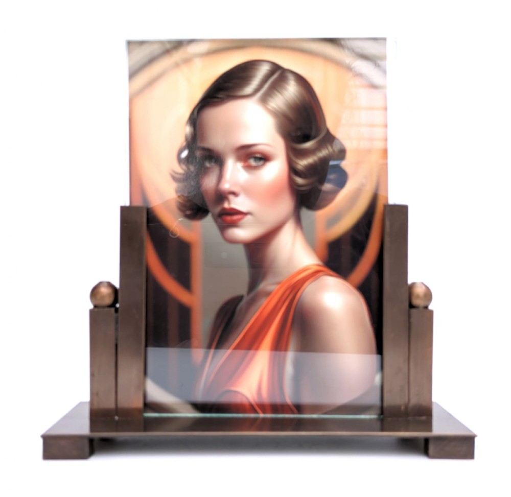 art deco skyscraper free standing picture frame c1930