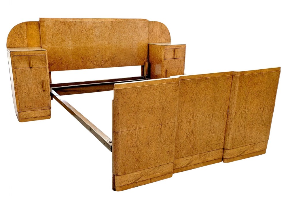 art deco beautiful maple odeon double bed by hl epstein brothers 1930s