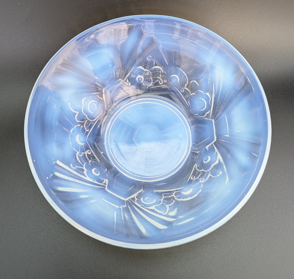 art deco opalescent glass bowl by jobling c1930