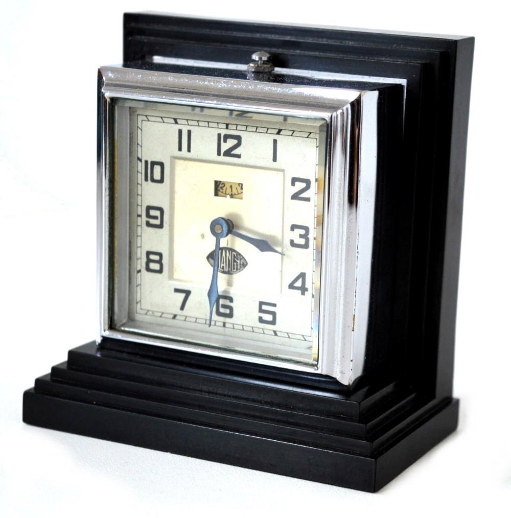 art deco rare chrome bakelite clock by blangy clockmakers french c1930