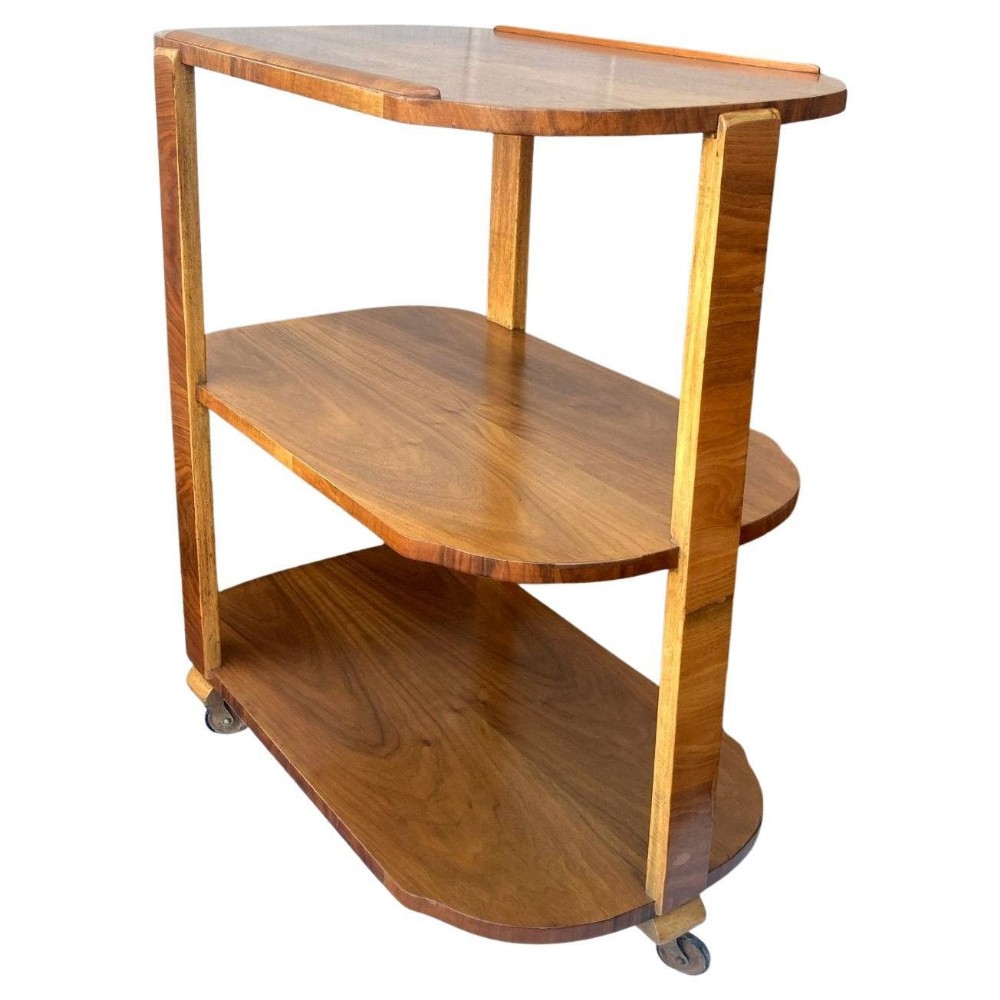 fabulous art deco streamline drinks hostess bar cart trolley english c1930