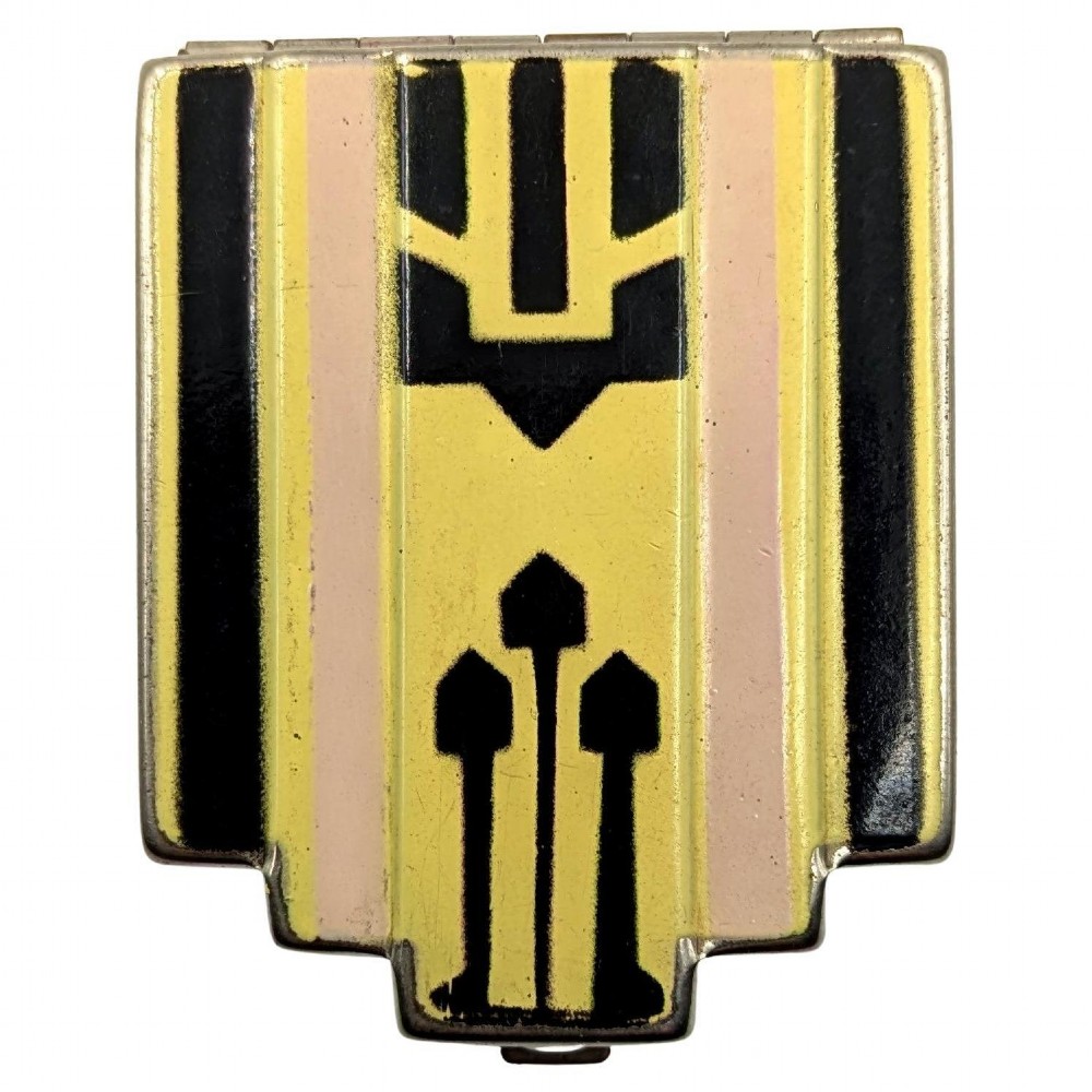 art deco empire state building powder compact c1930