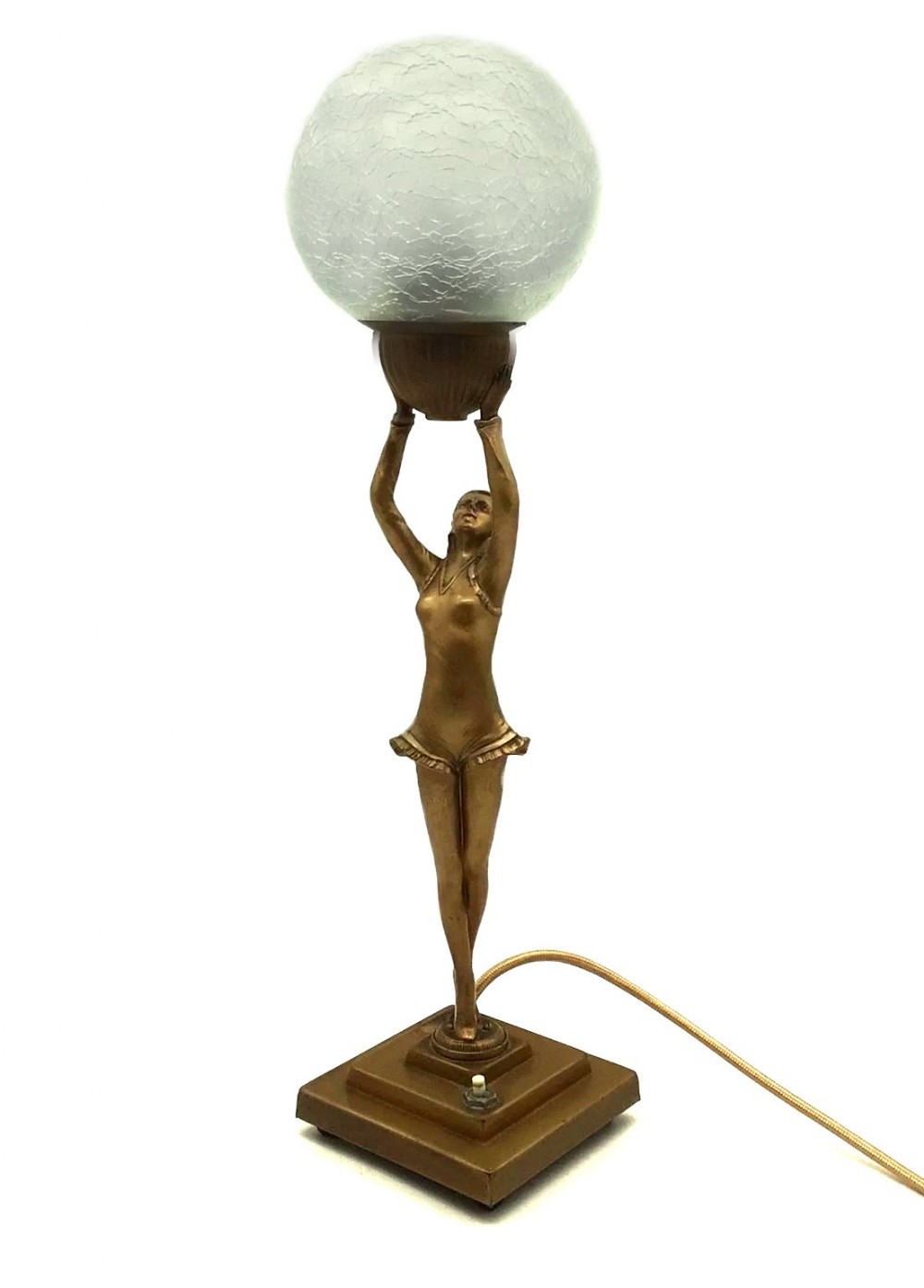 beautiful original art deco nude lady lamp england c1930