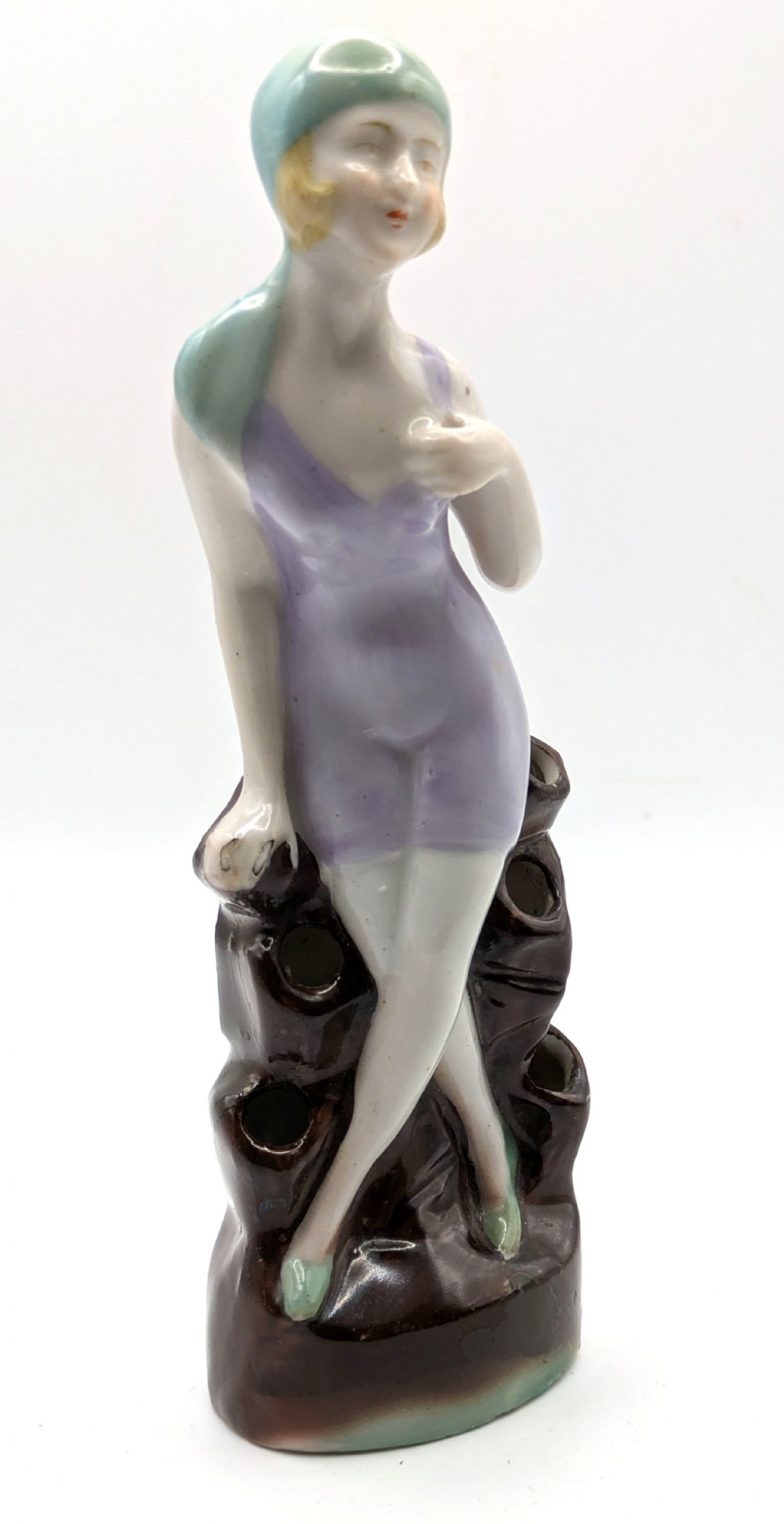 art deco flapper bathing belle hat pin holder 1930's