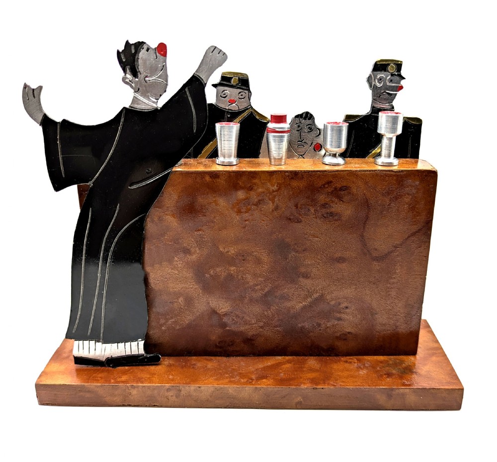 art deco cocktail stick barware set by sudre ' the judge' french c1930