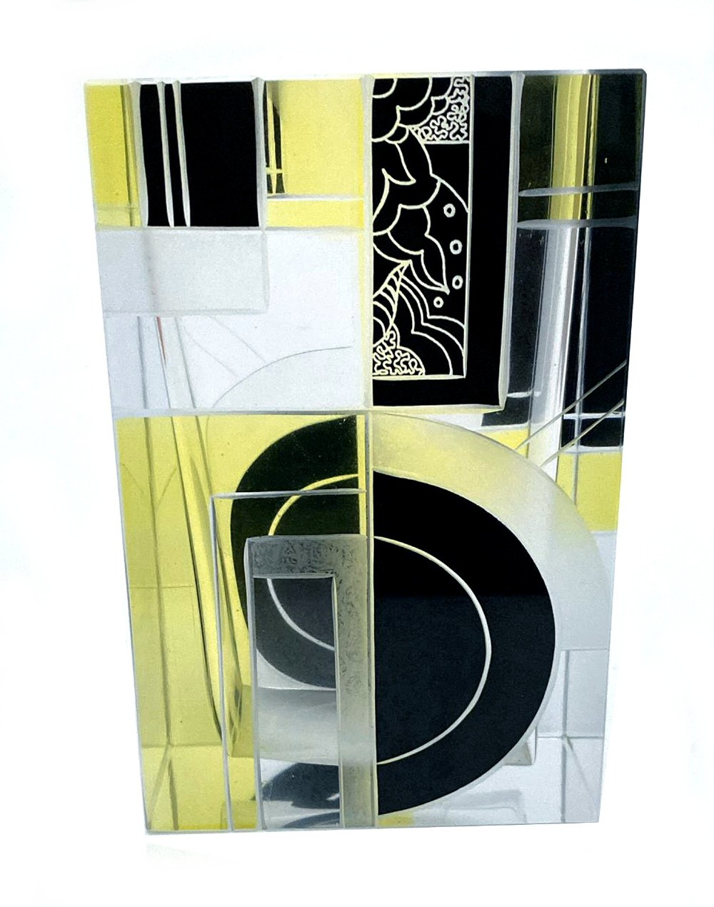 art deco glass etched vase by karl palda c1935