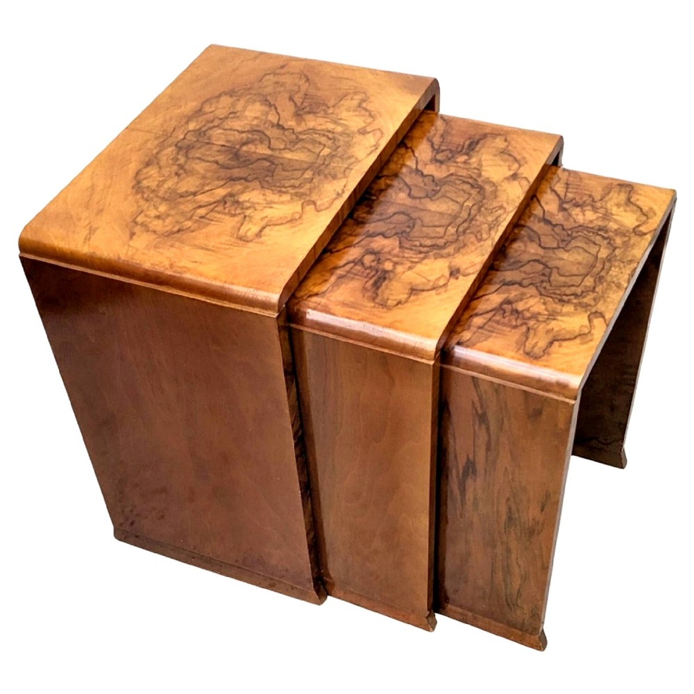 art deco h l epstein set of three nest of tables english c1930s