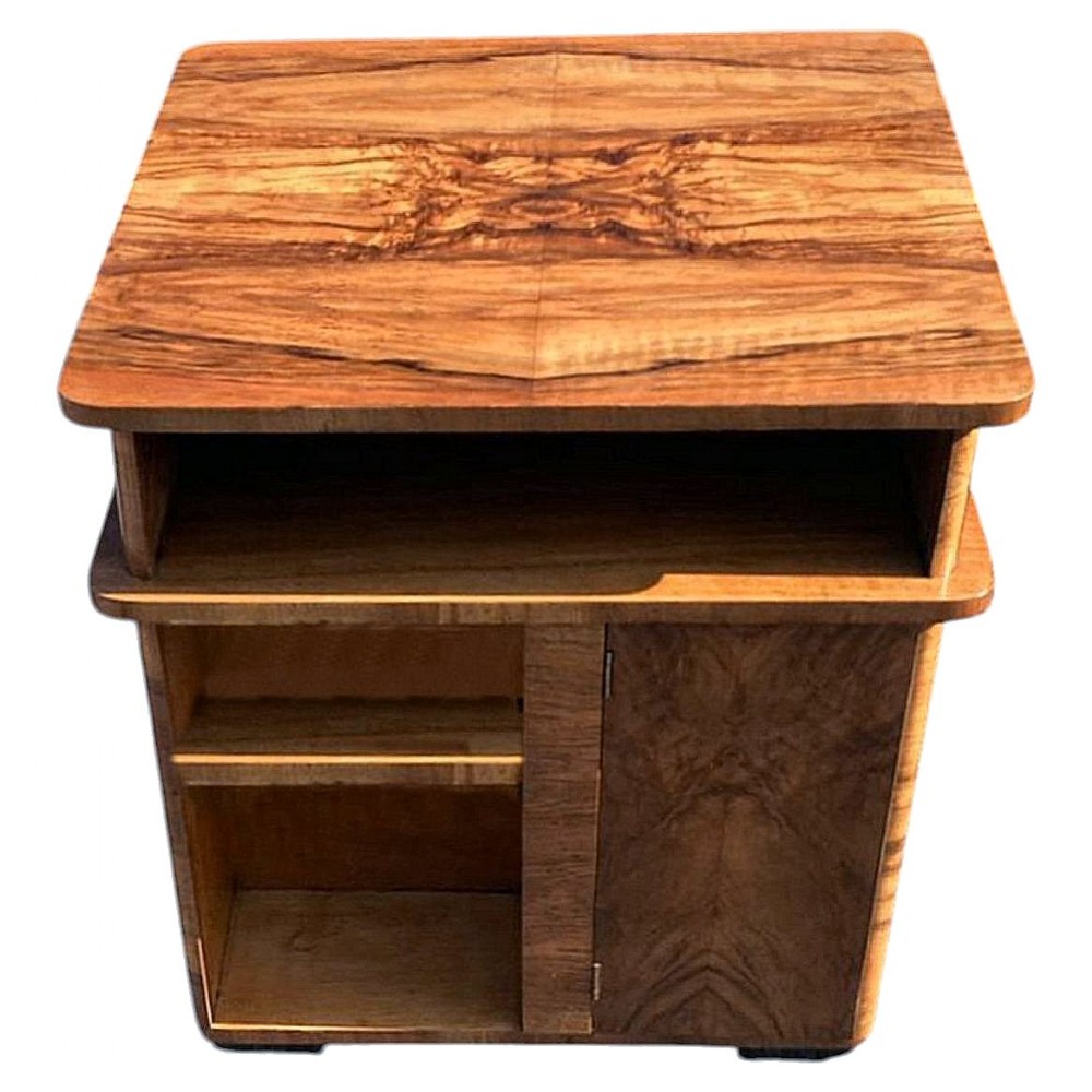 beautiful art deco walnut cocktail drinks dry bar table england c1930