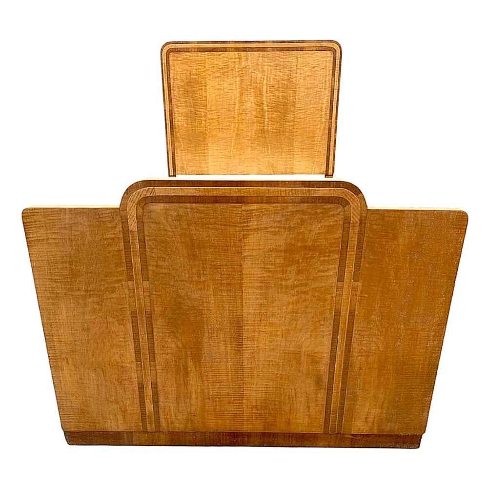 art deco single satinwood walnut blonde bed c1930