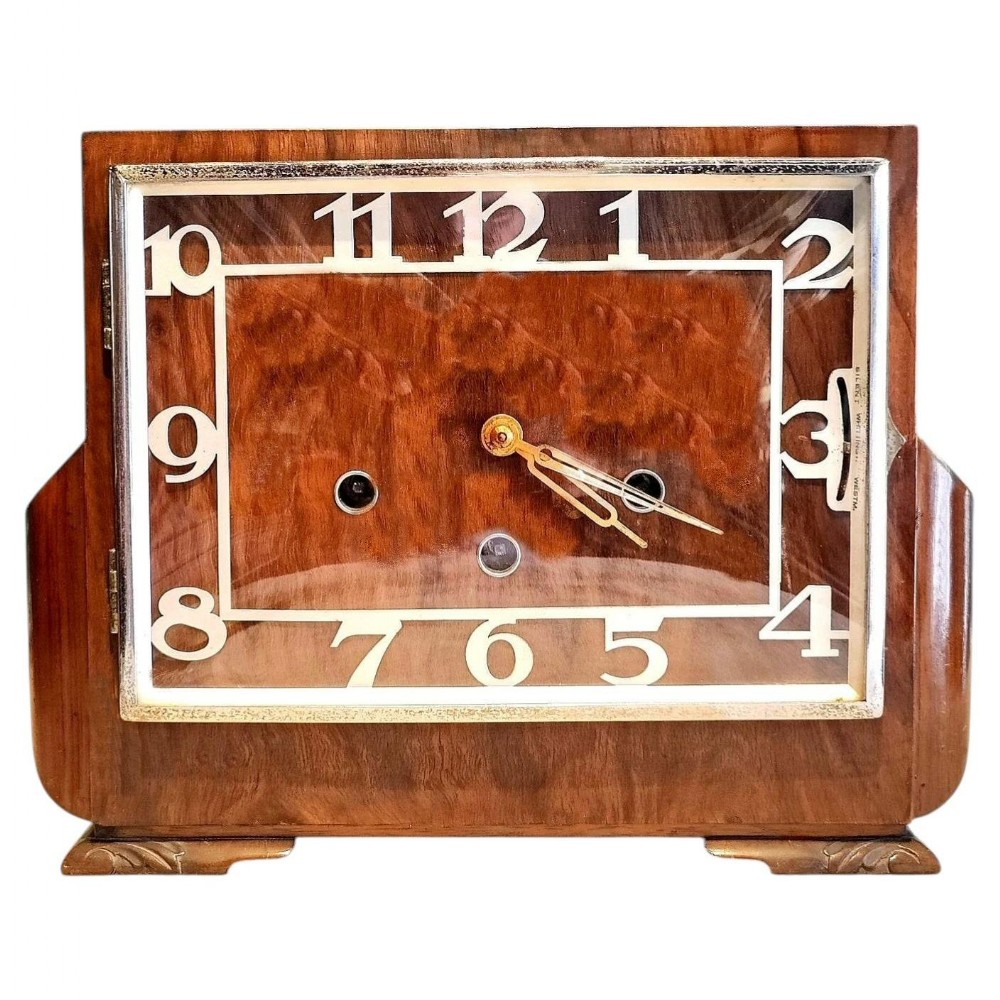 art deco 8 day whittington westminster fully working mantle clock c1930