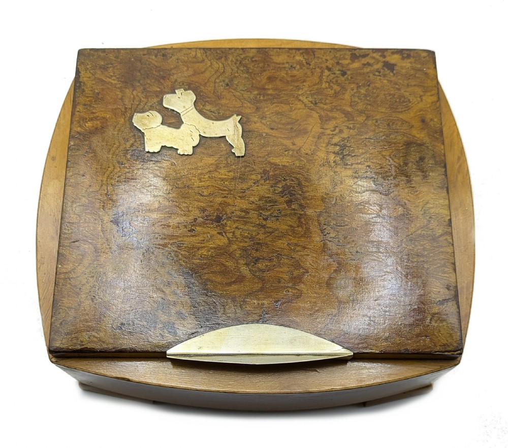 art deco novelty scottie dog cigarette box c1930