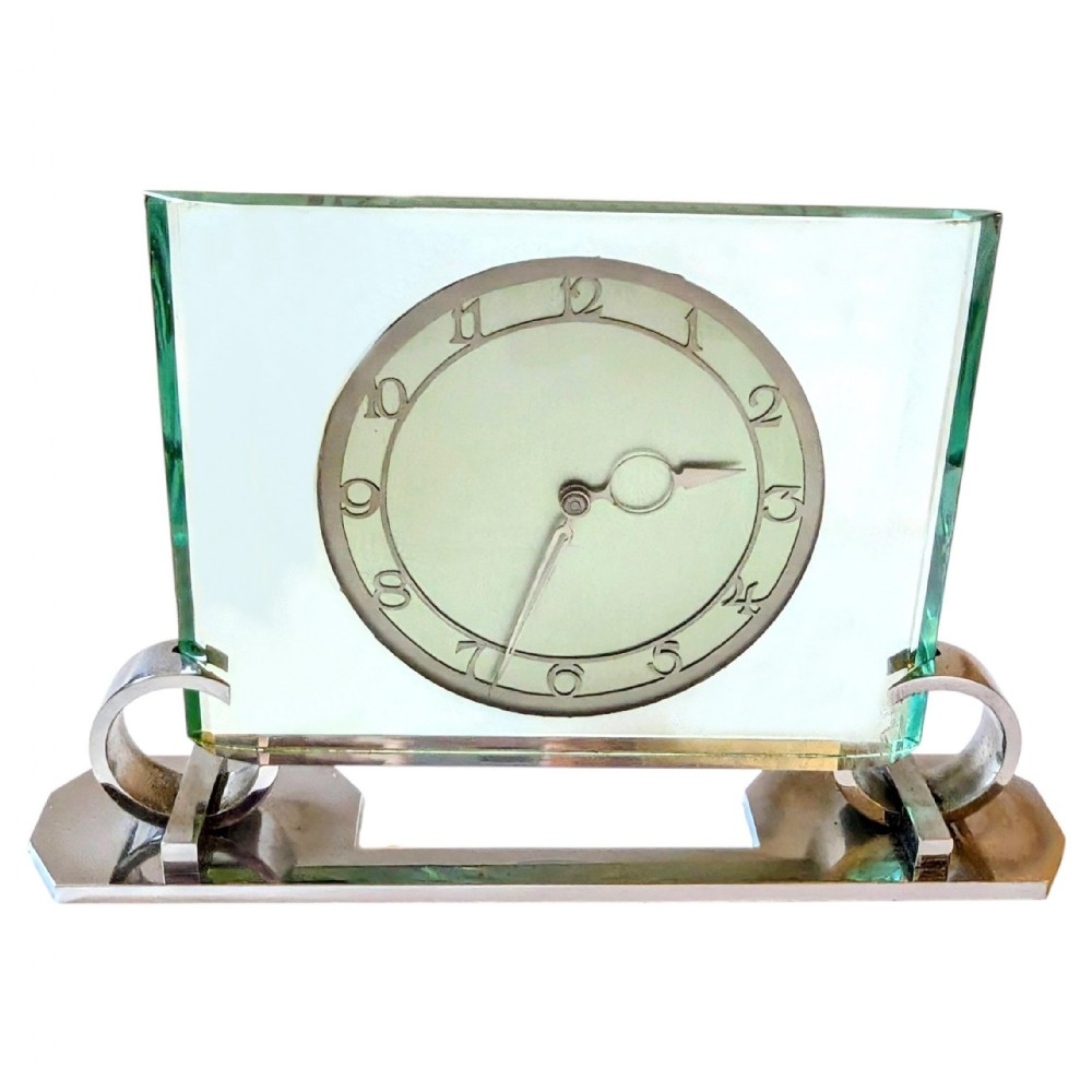 impressive art deco modernist wind up mantle clock by smiths clockmakers c1930
