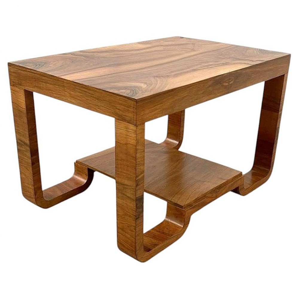 art deco oblong walnut occasional two tier table england circa 1930