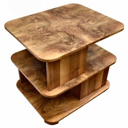 art deco walnut sectional book table english c1930