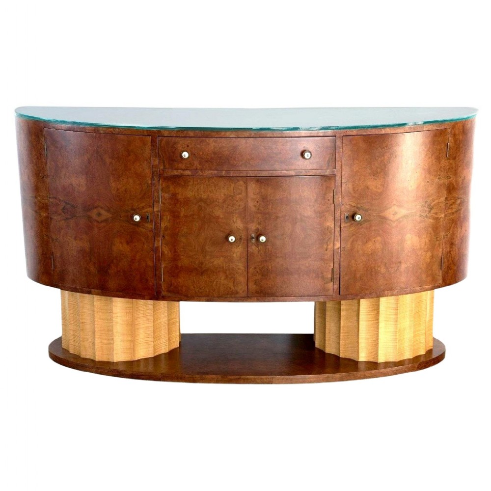 spectacular art deco sideboard in walnut sycamore by hille c1930